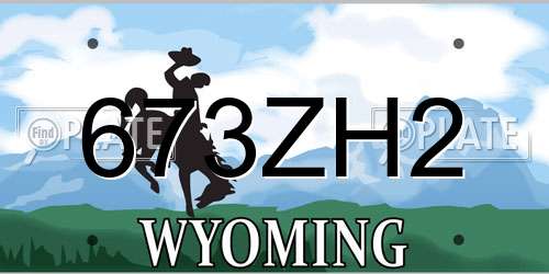673ZH2 Wyoming License Plate