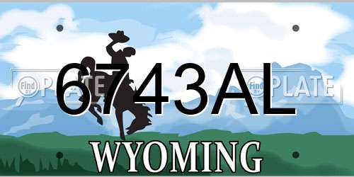 6743AL Wyoming License Plate