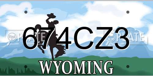 674CZ3 Wyoming License Plate