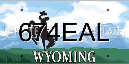 674EAL Wyoming License Plate