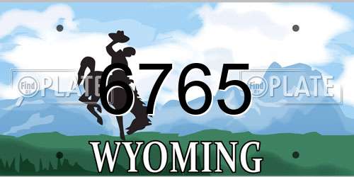 6765 Wyoming License Plate