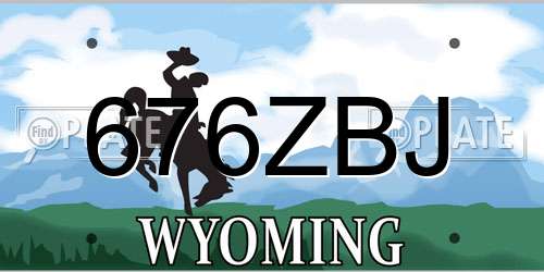 676ZBJ Wyoming License Plate