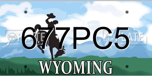 677PC5 Wyoming License Plate