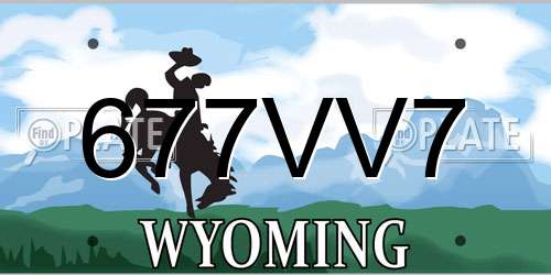 677VV7 Wyoming License Plate