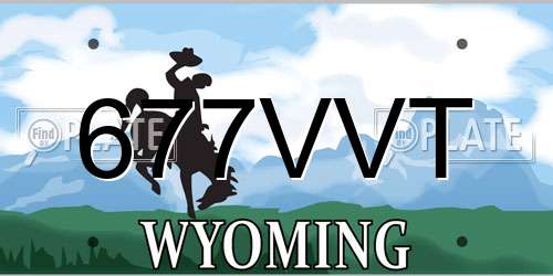 677VVT Wyoming License Plate
