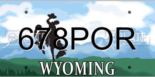 678POR Wyoming License Plate
