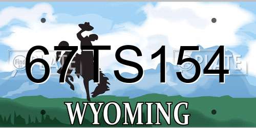 67TS154 Wyoming License Plate