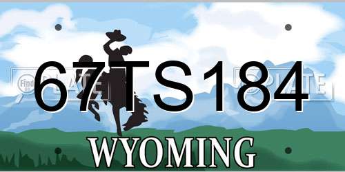 67TS184 Wyoming License Plate