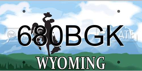 680BGK Wyoming License Plate