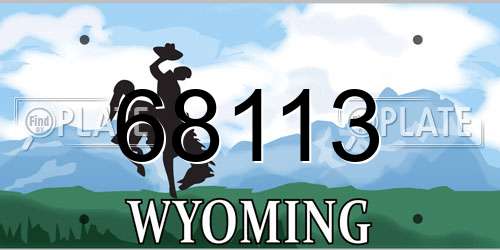 68113 Wyoming License Plate