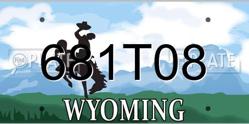 681T08 Wyoming License Plate