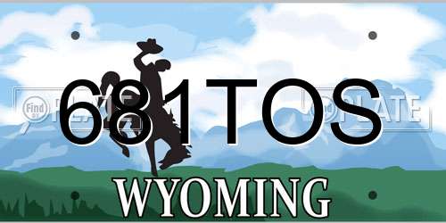681TOS Wyoming License Plate