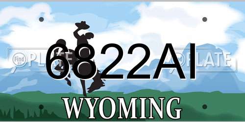 6822AI Wyoming License Plate