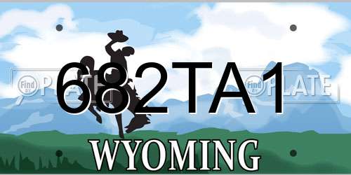 682TA1 Wyoming License Plate