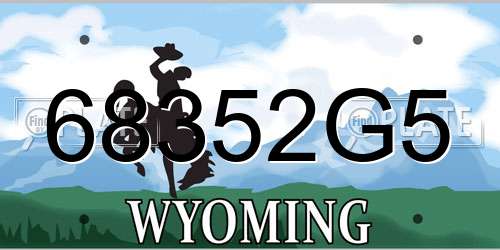 68352G5 Wyoming License Plate