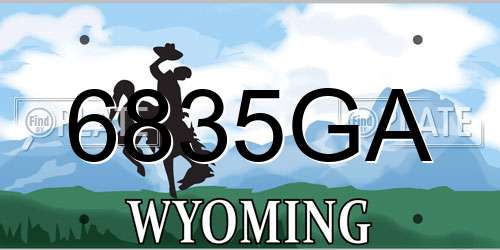 6835GA Wyoming License Plate