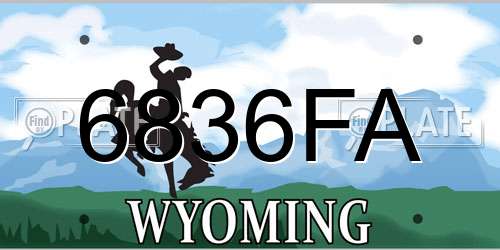 6836FA Wyoming License Plate