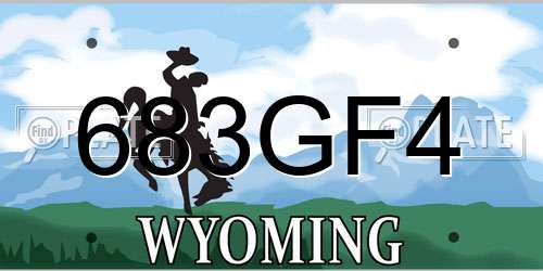 683GF4 Wyoming License Plate