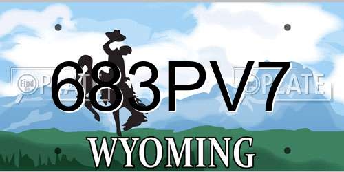 683PV7 Wyoming License Plate