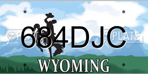 684DJC Wyoming License Plate