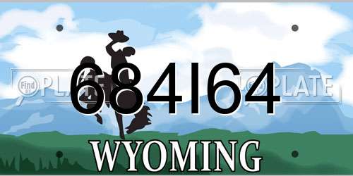 684I64 Wyoming License Plate