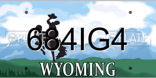 684IG4 Wyoming License Plate