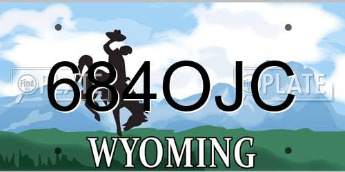 684OJC Wyoming License Plate