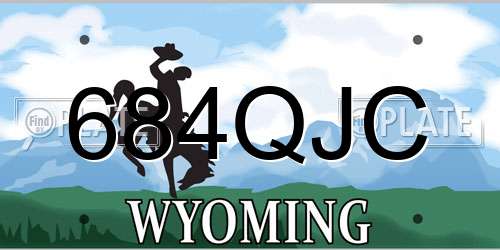 684QJC Wyoming License Plate