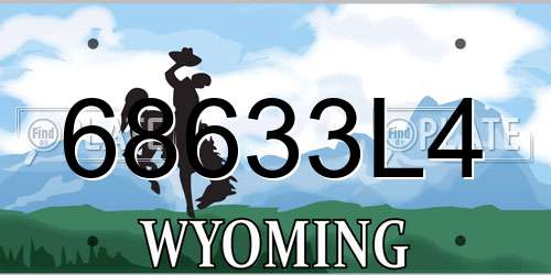 68633L4 Wyoming License Plate