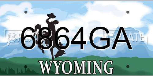 6864GA Wyoming License Plate