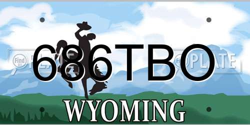 686TBO Wyoming License Plate