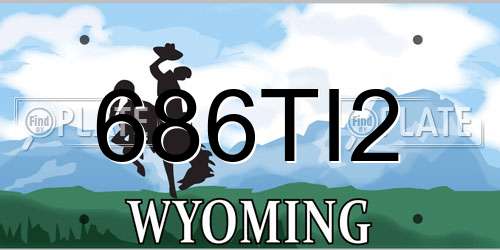 686TI2 Wyoming License Plate