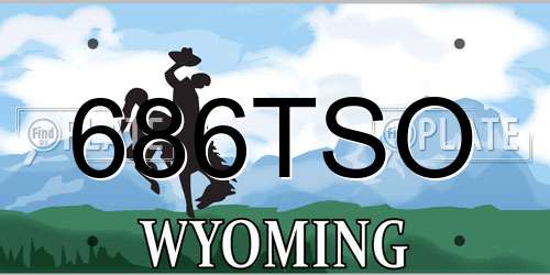686TSO Wyoming License Plate