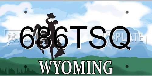 686TSQ Wyoming License Plate