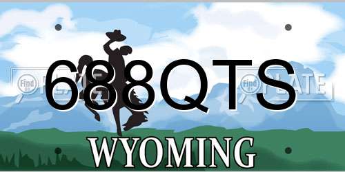 688QTS Wyoming License Plate