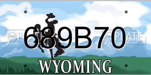689B70 Wyoming License Plate