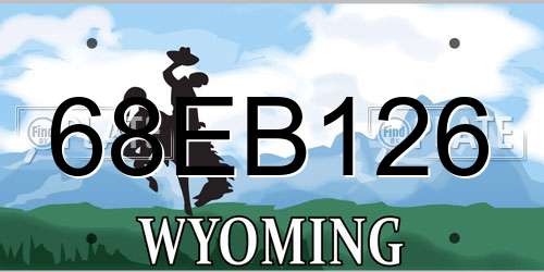 68EB126 Wyoming License Plate