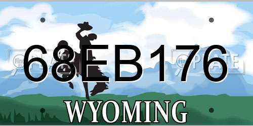68EB176 Wyoming License Plate
