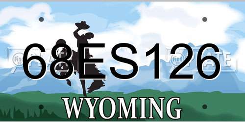 68ES126 Wyoming License Plate