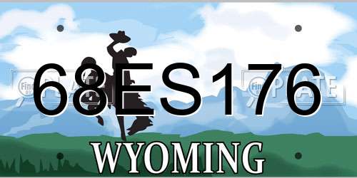 68ES176 Wyoming License Plate