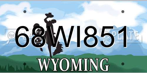 68WI851 Wyoming License Plate