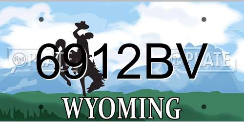 6912BV Wyoming License Plate
