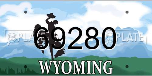 69280 Wyoming License Plate