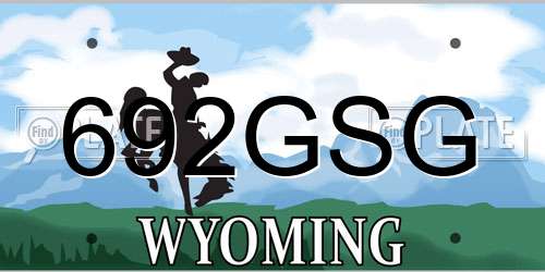 692GSG Wyoming License Plate
