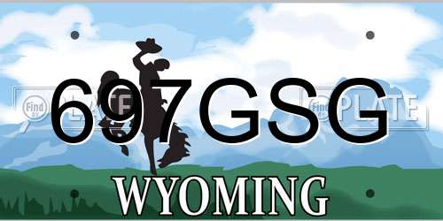 697GSG Wyoming License Plate