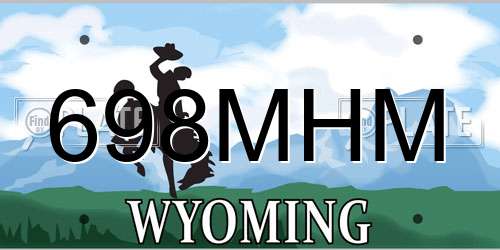 698MHM Wyoming License Plate