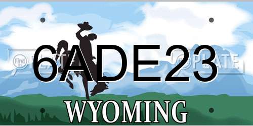 6ADE23 Wyoming License Plate