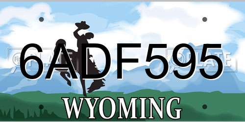 6ADF595 Wyoming License Plate