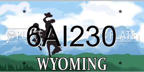 6AI230 Wyoming License Plate