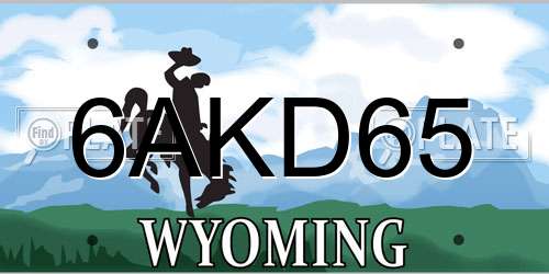 6AKD65 Wyoming License Plate